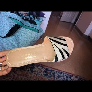 Women’s size 8 coconut by Matisse zebra sandals